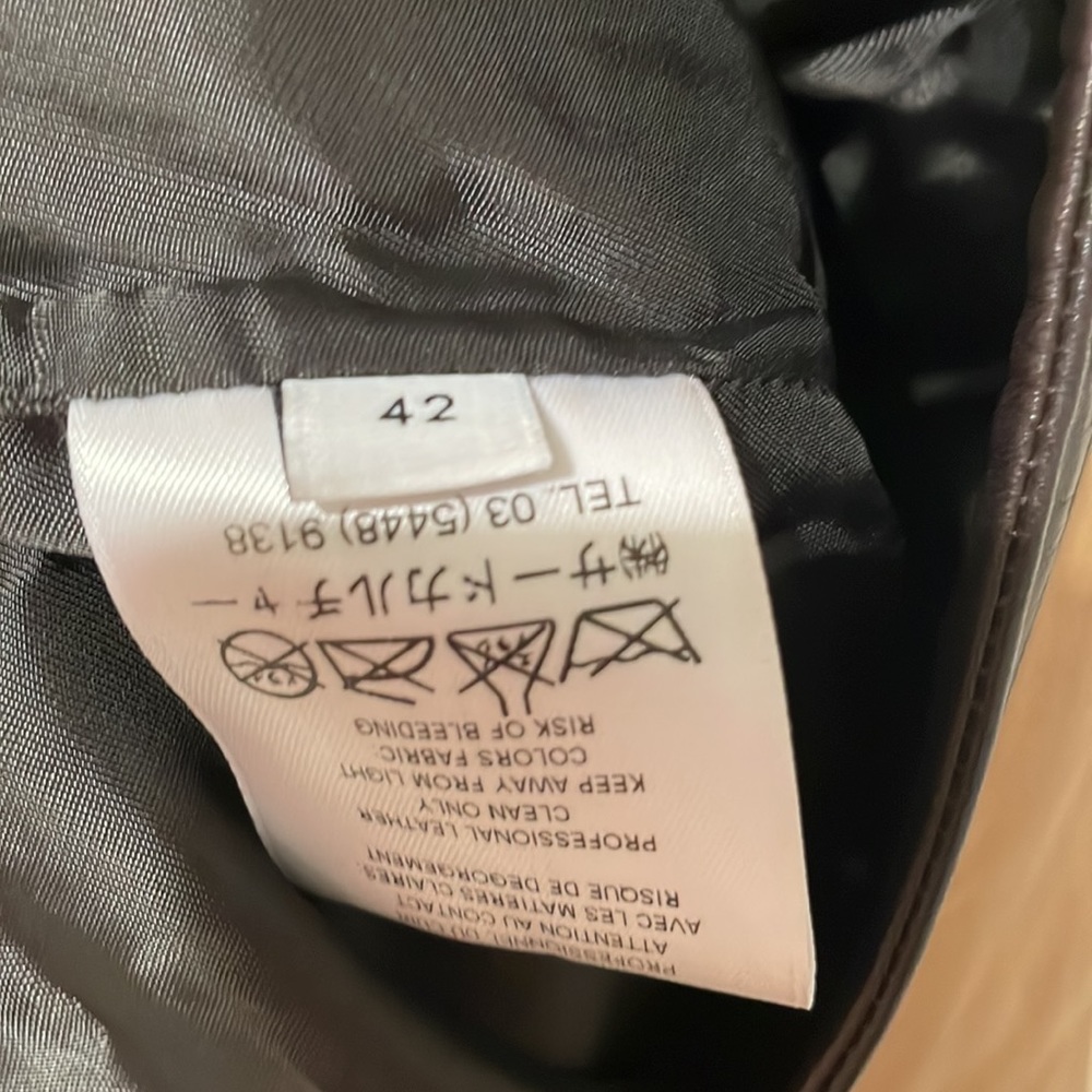 Art deco Givenchy lamb leather pencil skirt size 4 AS IS stains look at pic - Picture 5 of 7